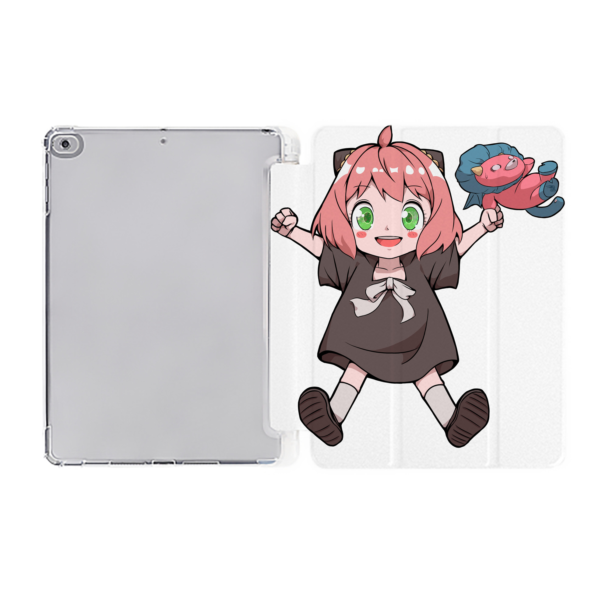 （画像用） SPY×FAMILY间谍家家酒 IPad ケース ペン収納付き 三つ折りスタンド PUレザー×シリコン 対応機種9.5/10.5/10.9インチ